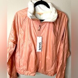 New with tags peach color sporty bomber.